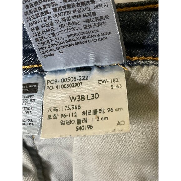 Levis Mens Denim Jeans W38 L30 Denim Cotton Elastane Blue Wash 501 Straight Fit - Picture 5 of 8